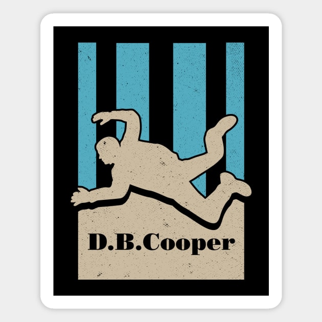 D.B. Cooper cool sixties urban legend design Magnet by Keleonie